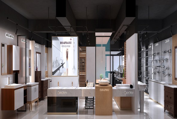 瓷砖卫浴五金展厅效果图家居设计装修效果图门窗连锁店面装修设计